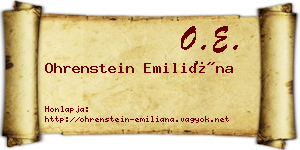 Ohrenstein Emiliána névjegykártya
